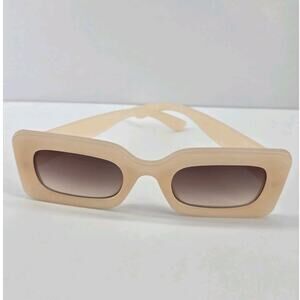 Sojos Mod Retro Rectangle Thick Frames Nude Beige Color Sunglasses UV400